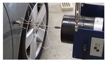 lateral excitation stand testing a vehicle